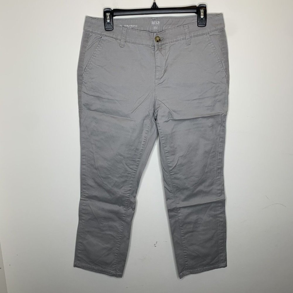 ANA A New Approach Womens Size 10 Grey Girlfriend Chino Casual Pants